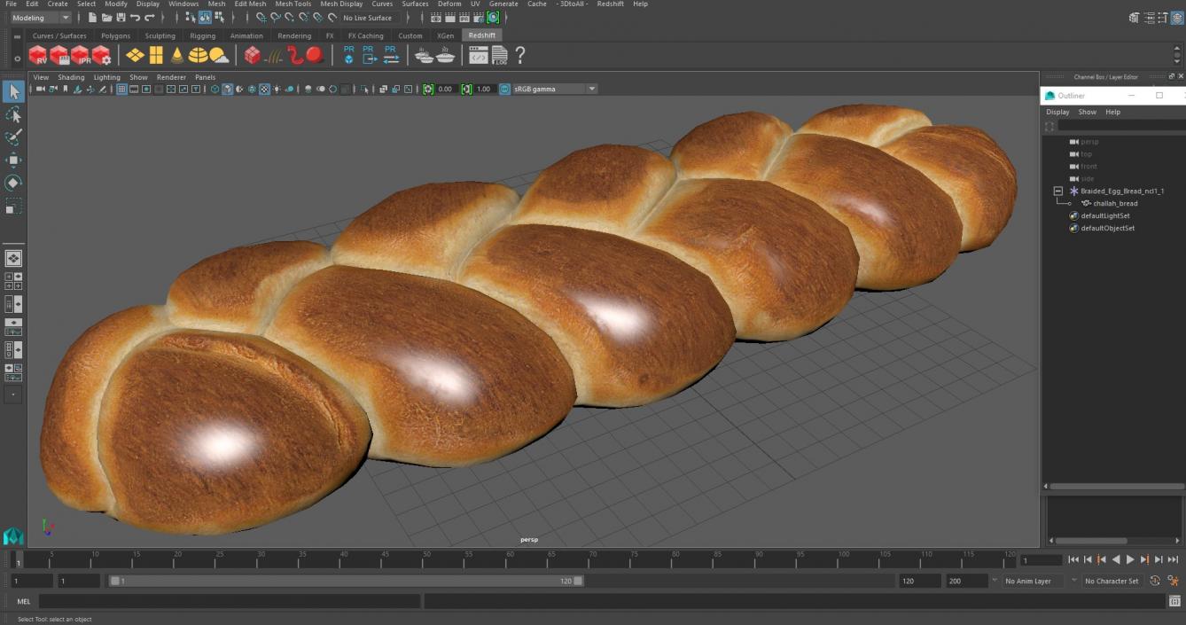 Braided Egg Bread 3D