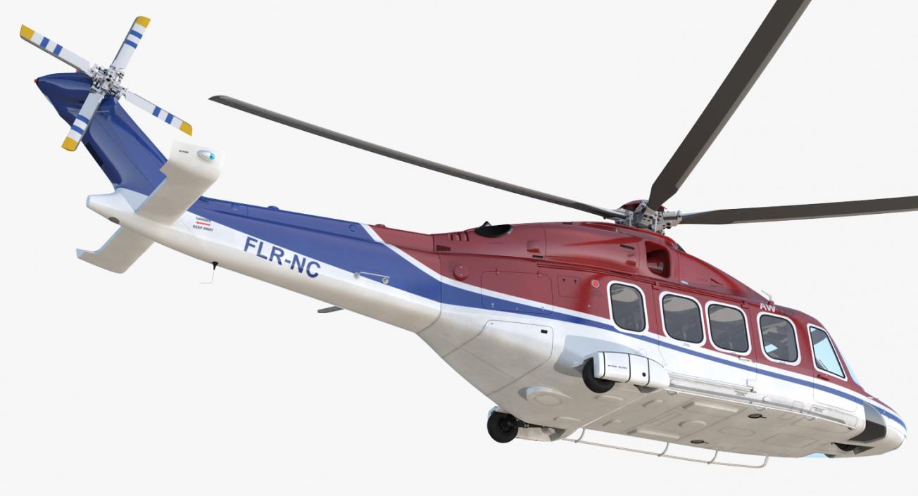 3D Agusta Westland AW189 Rigged model