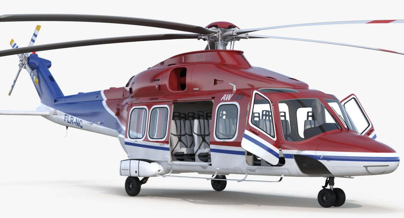 3D Agusta Westland AW189 Rigged model