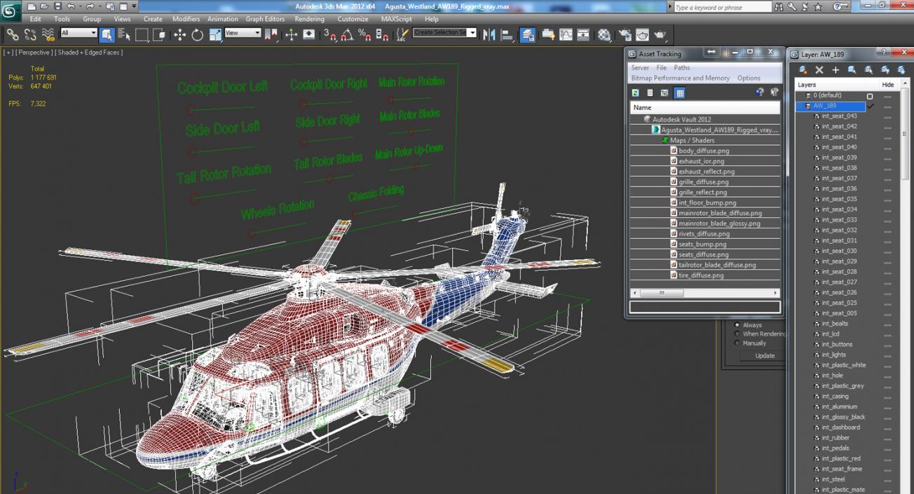 3D Agusta Westland AW189 Rigged model