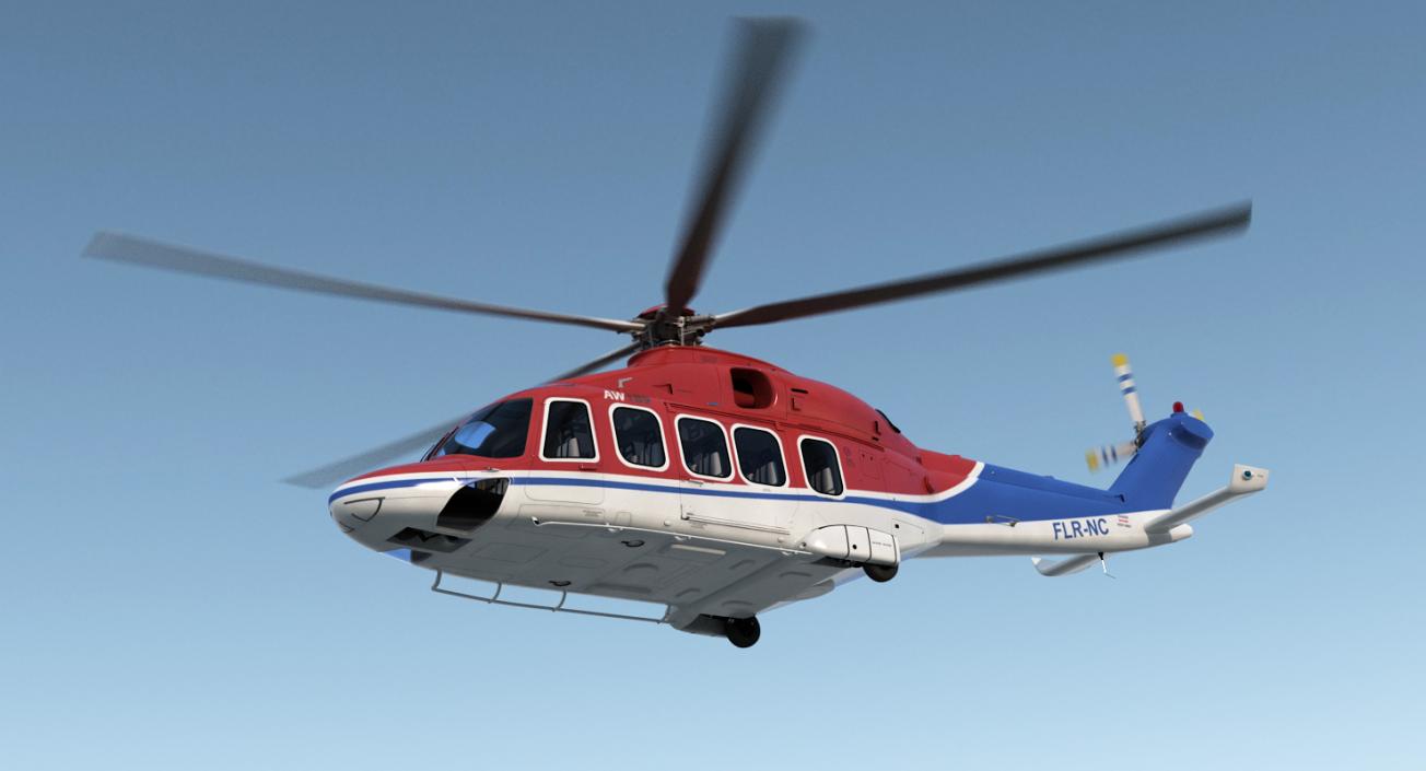 3D Agusta Westland AW189 Rigged model