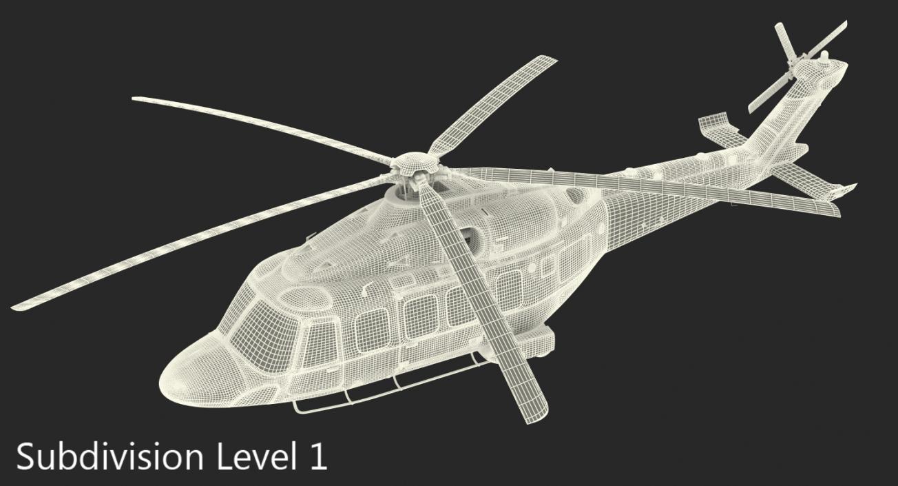 3D Agusta Westland AW189 Rigged model