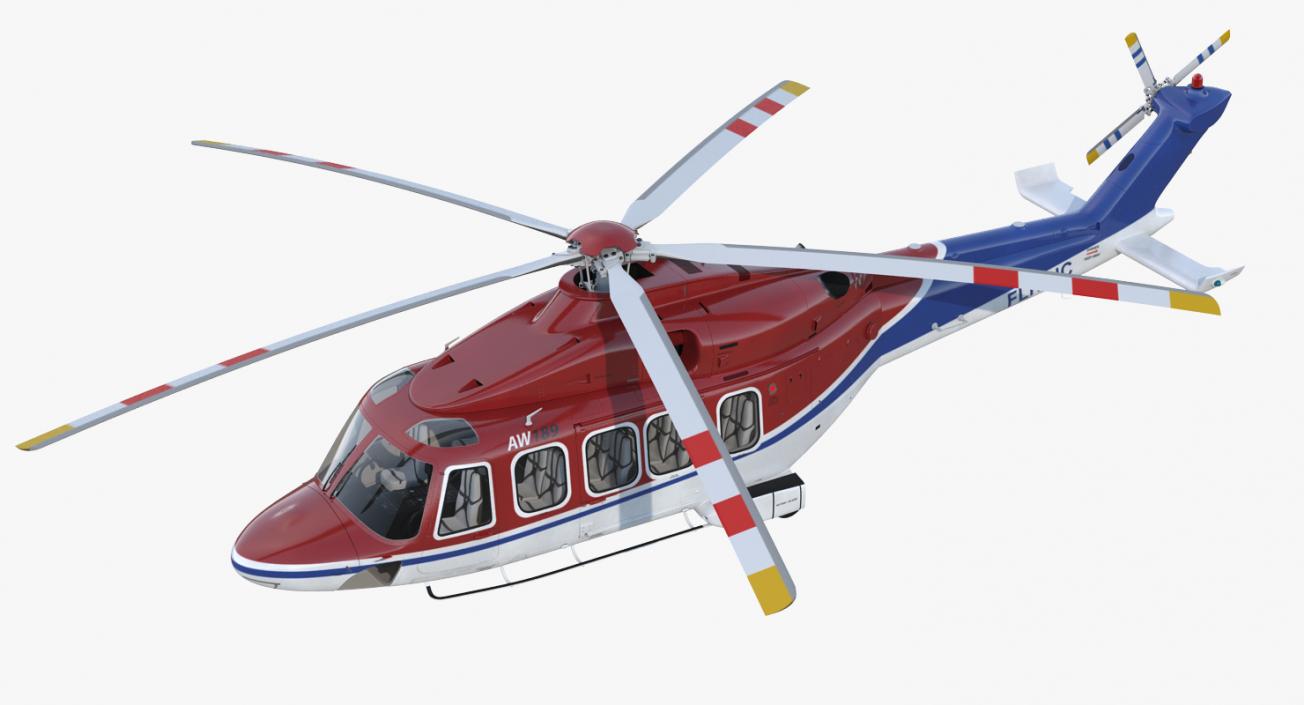 3D Agusta Westland AW189 Rigged model