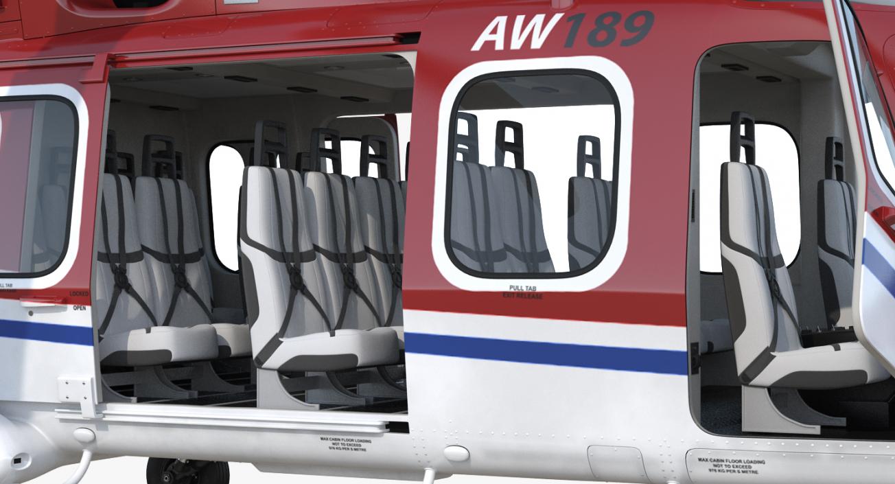 3D Agusta Westland AW189 Rigged model