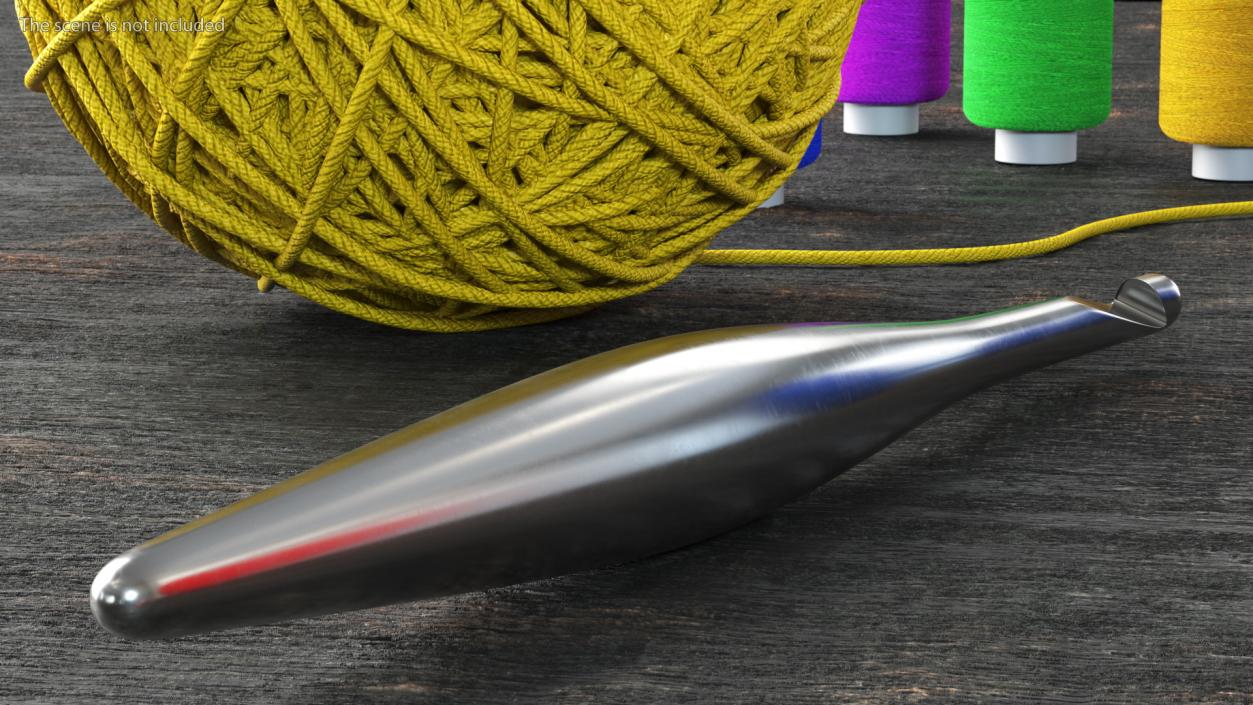 Crochet Hook Aluminium 3D