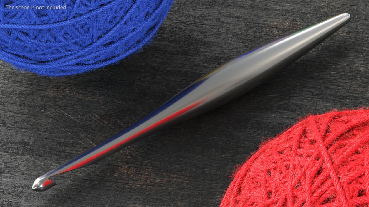 Crochet Hook Aluminium 3D