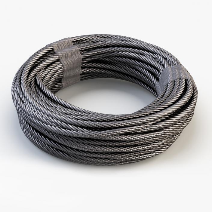 3D Galvanized Steel Wire Rope 2 model