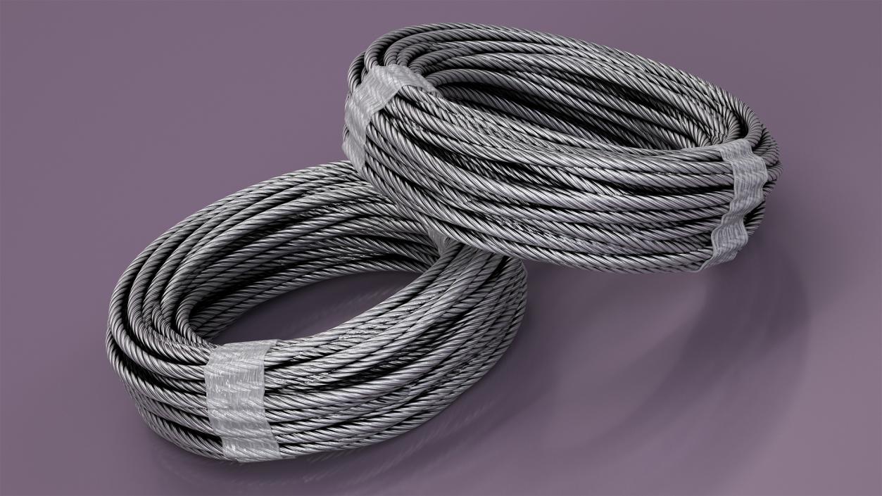 3D Galvanized Steel Wire Rope 2 model