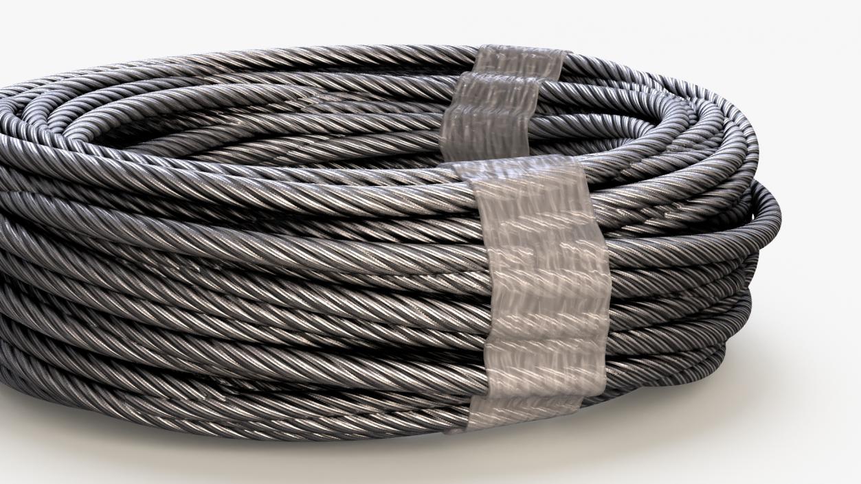 3D Galvanized Steel Wire Rope 2 model