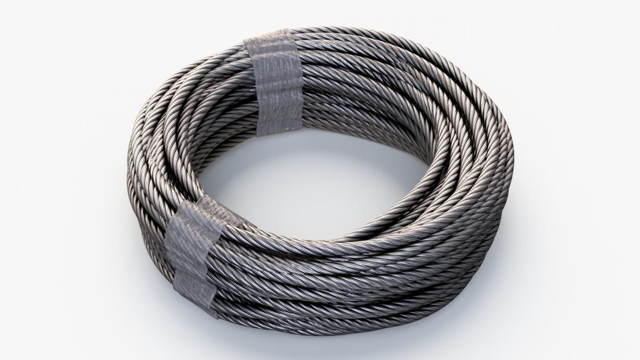 3D Galvanized Steel Wire Rope 2 model