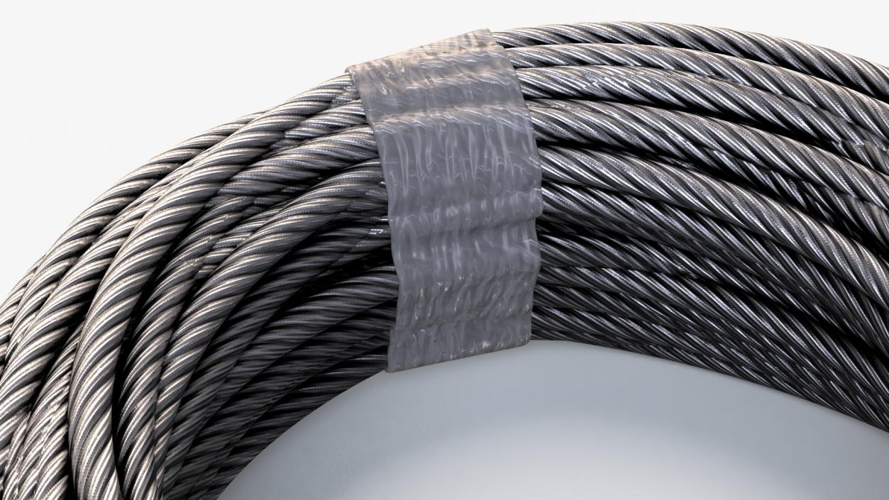 3D Galvanized Steel Wire Rope 2 model