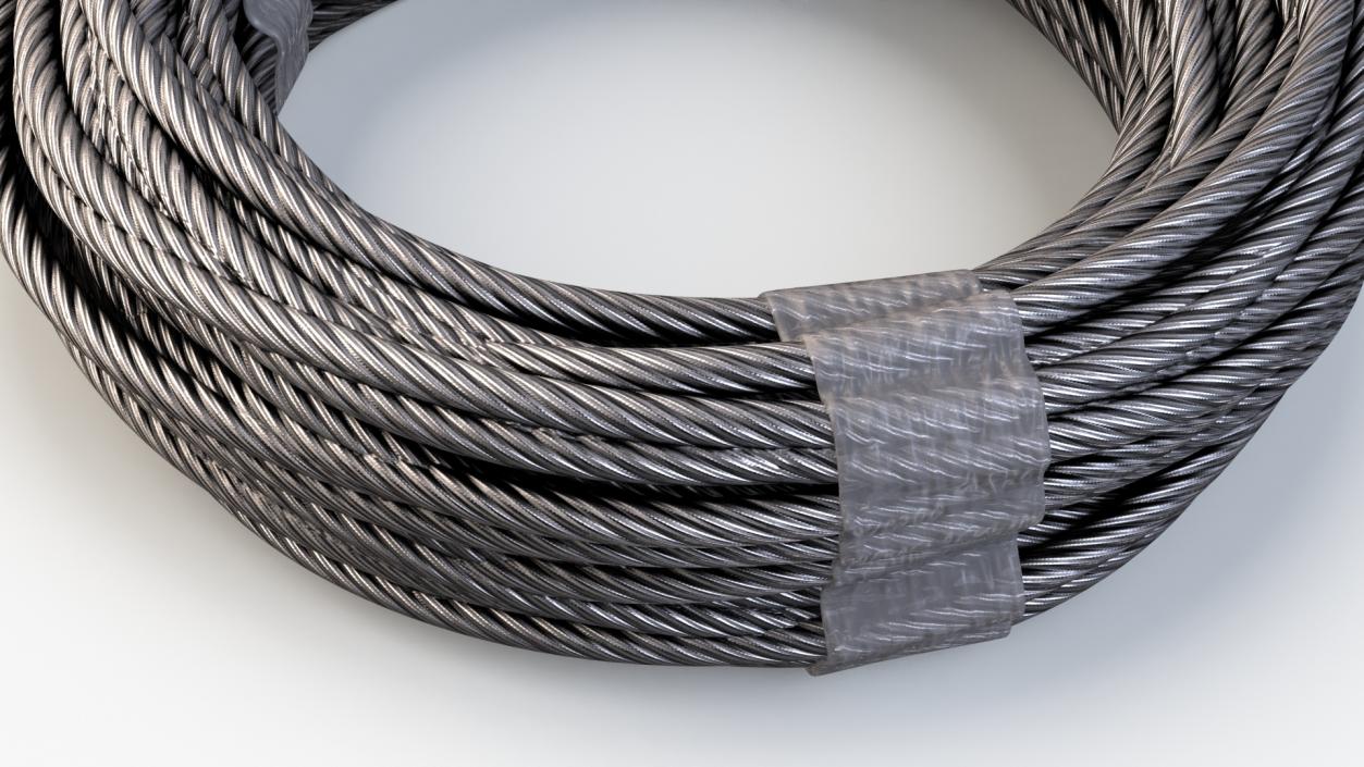 3D Galvanized Steel Wire Rope 2 model