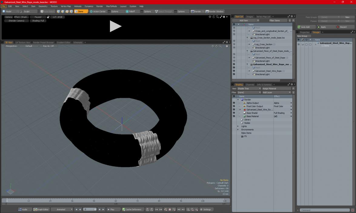 3D Galvanized Steel Wire Rope 2 model