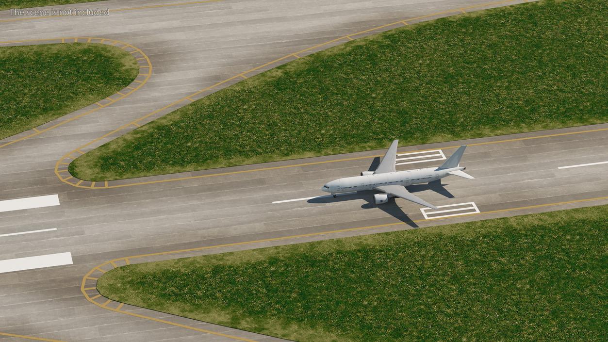 Airport Runway With Boeing 777 200 3D model