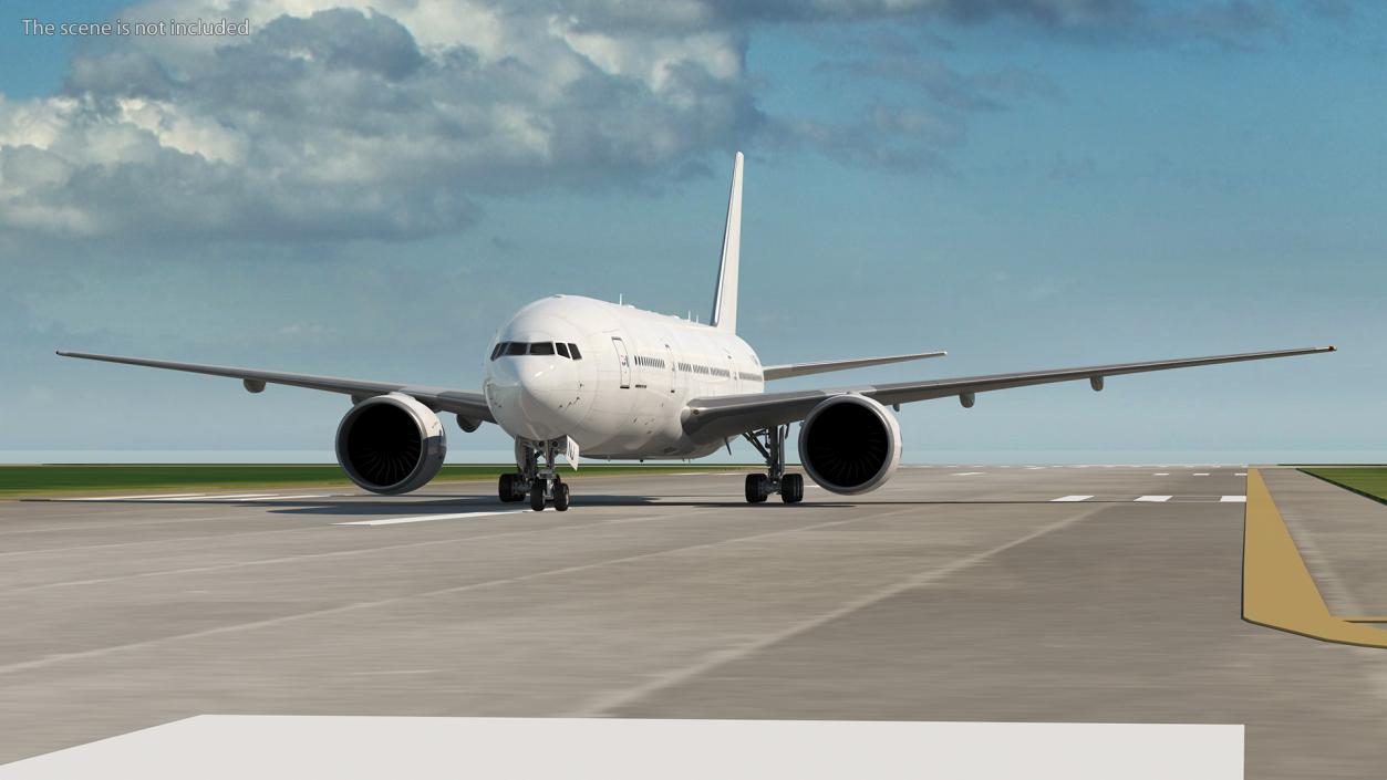 Airport Runway With Boeing 777 200 3D model