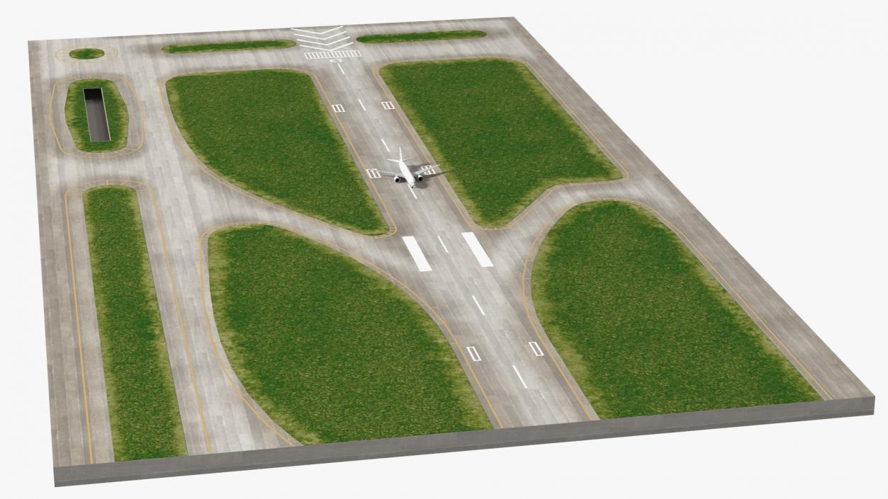 Airport Runway With Boeing 777 200 3D model