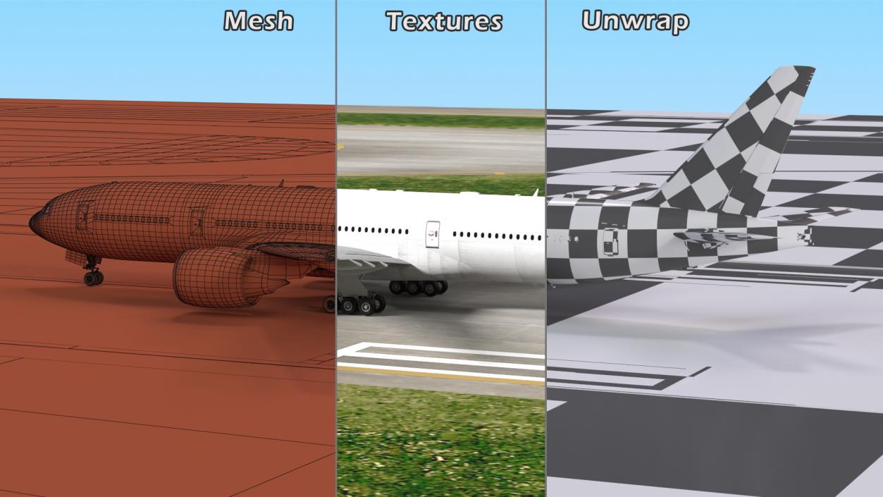 Airport Runway With Boeing 777 200 3D model