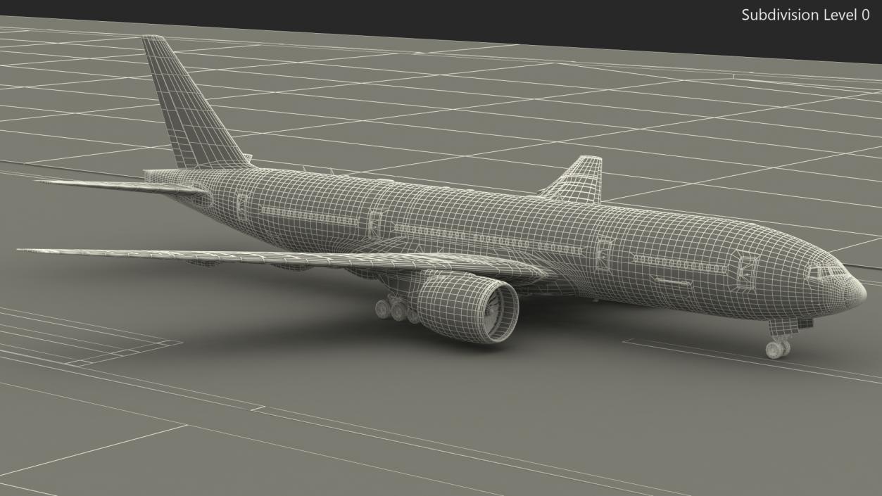 Airport Runway With Boeing 777 200 3D model