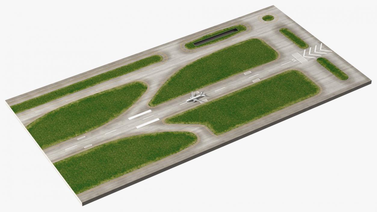 Airport Runway With Boeing 777 200 3D model