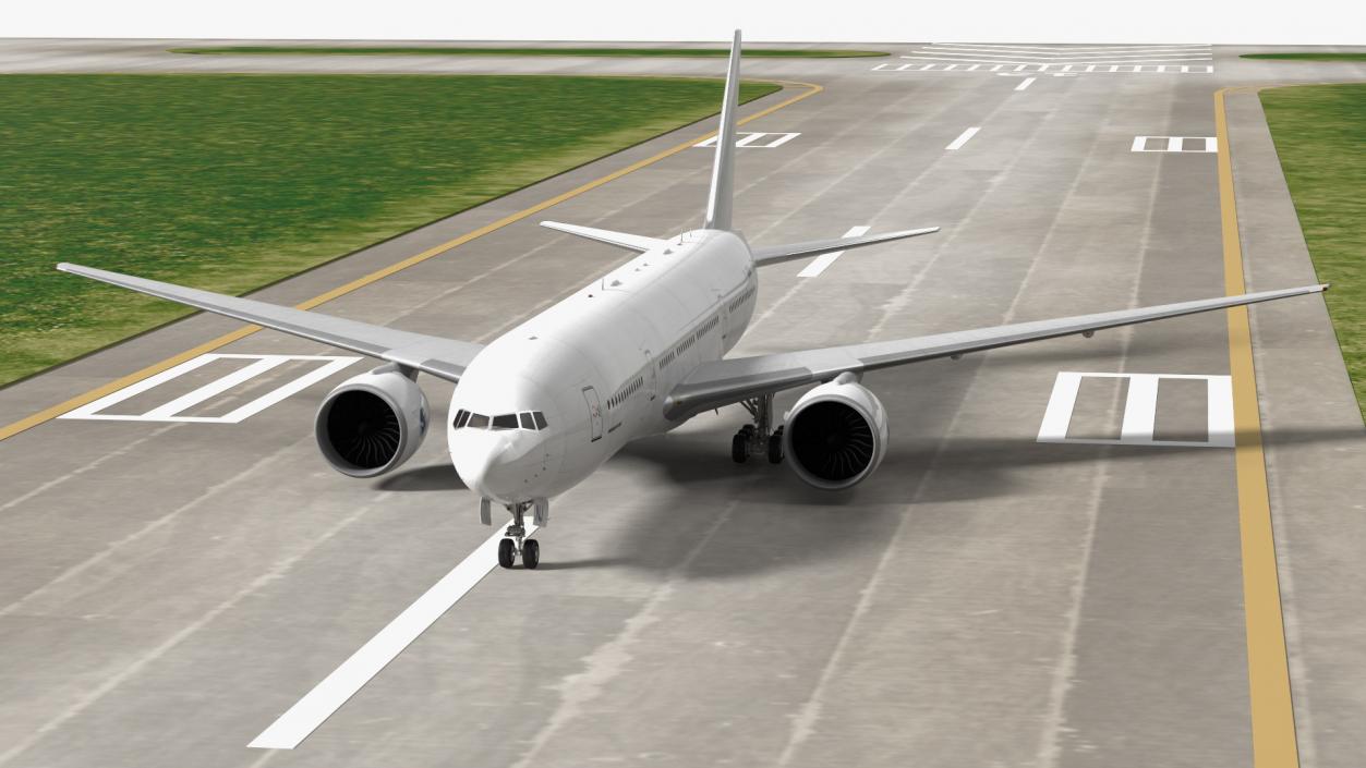 Airport Runway With Boeing 777 200 3D model