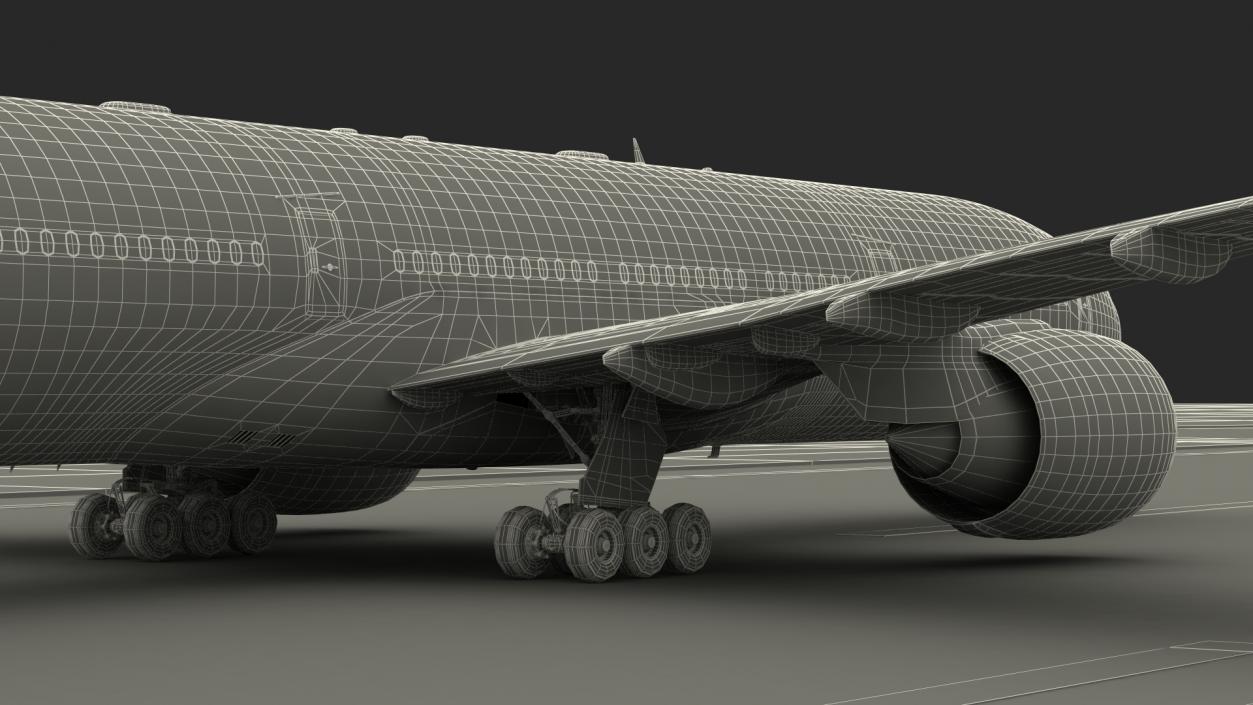 Airport Runway With Boeing 777 200 3D model