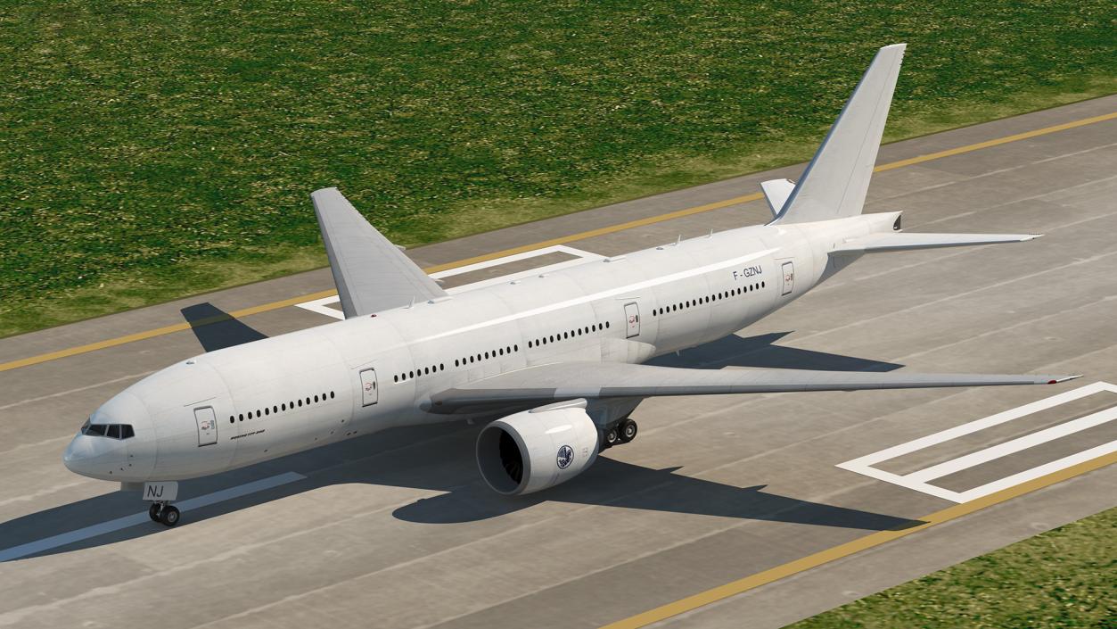 Airport Runway With Boeing 777 200 3D model