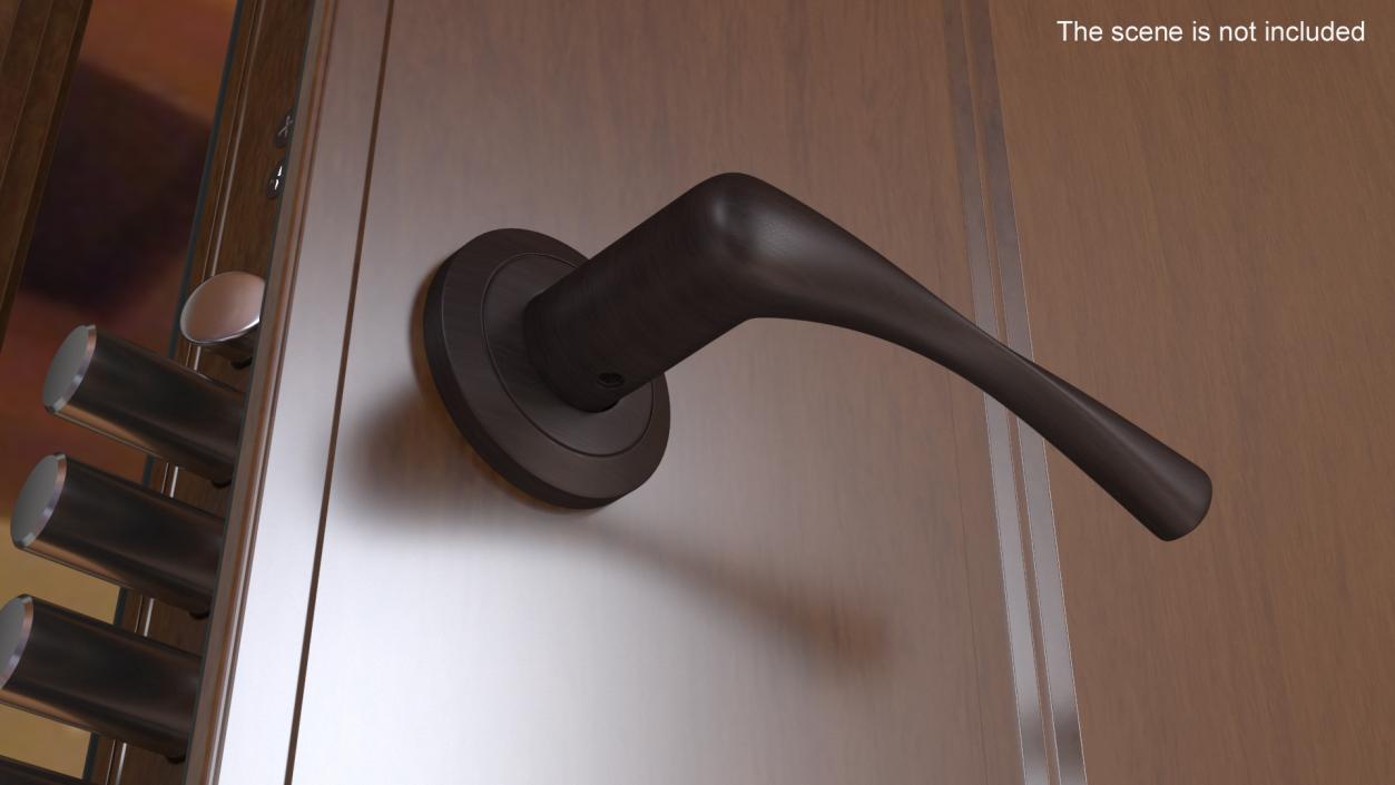 3D Dark Bronze Door Handles Separate model