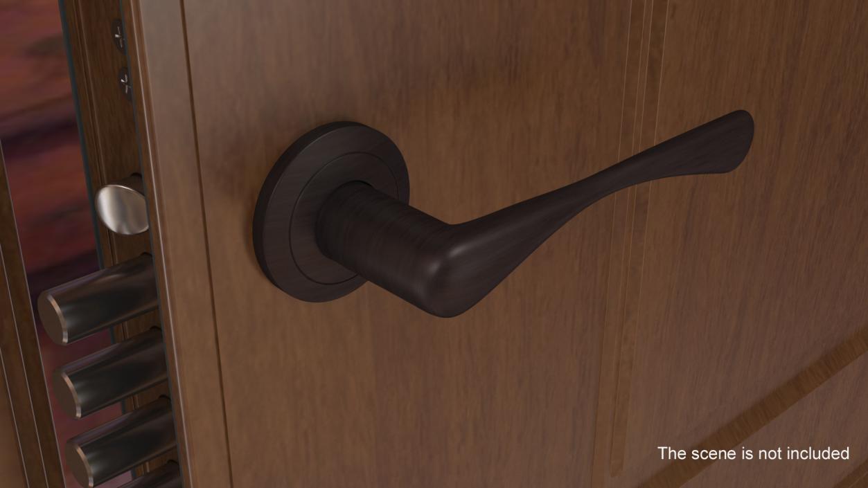 3D Dark Bronze Door Handles Separate model