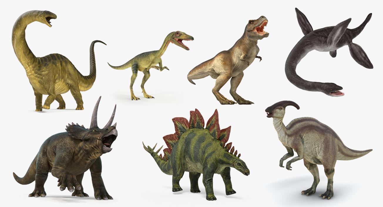 Rigged Dinosaurs 3D Models Collection 2 3D model