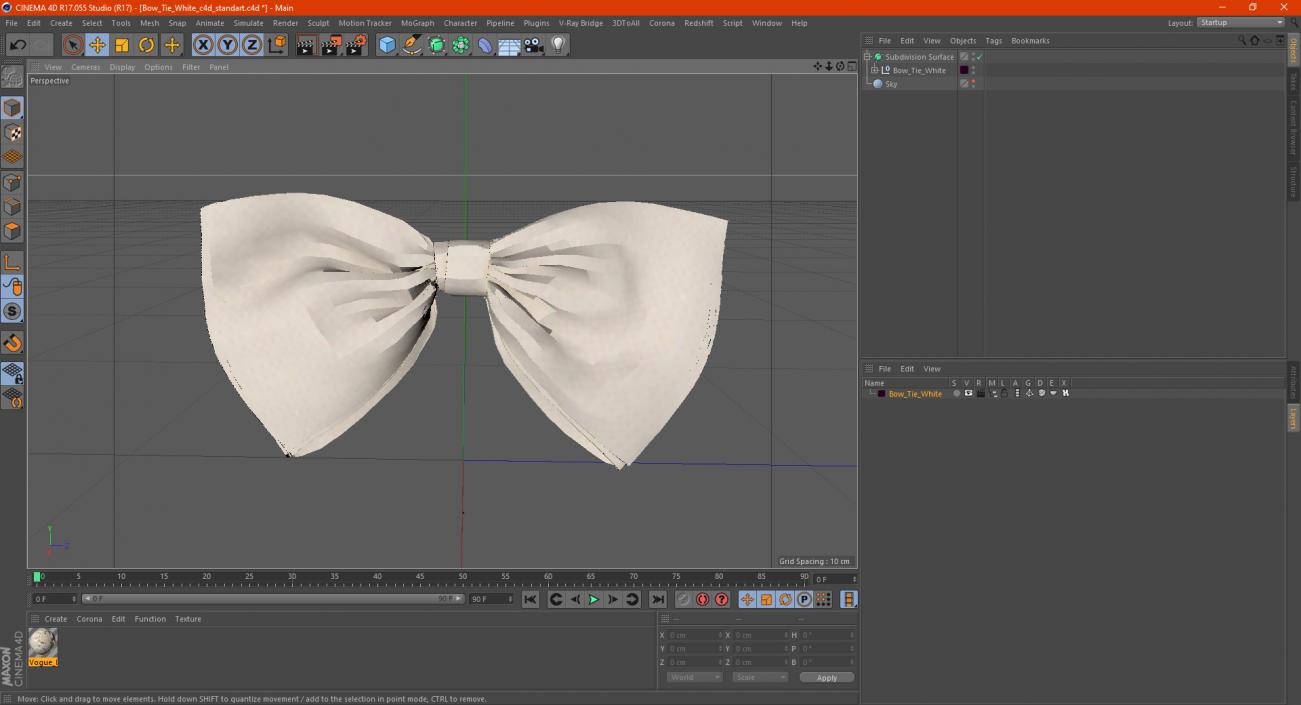 3D Bow Tie White model