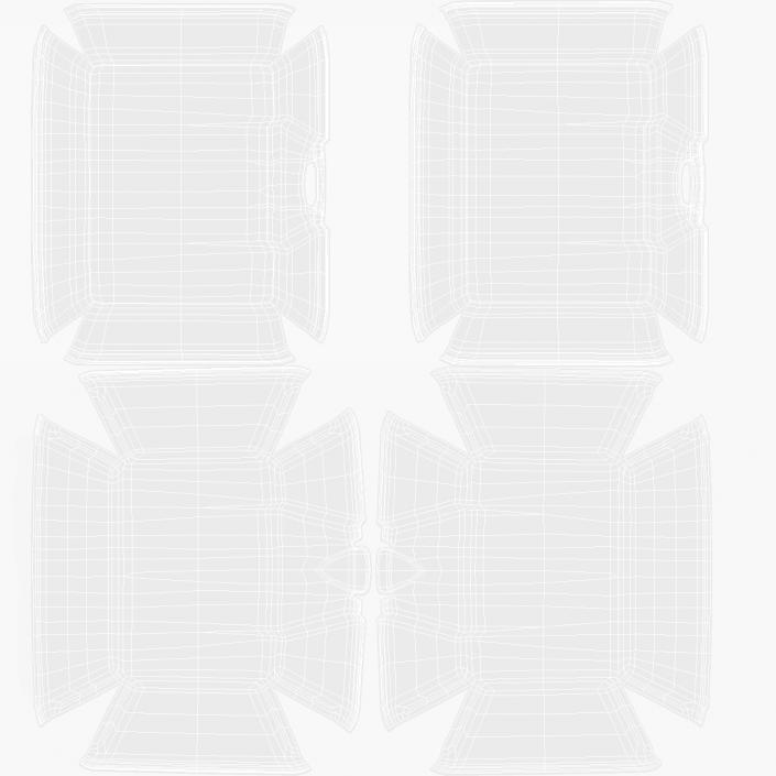 Disposable Food Tray Closed 3D