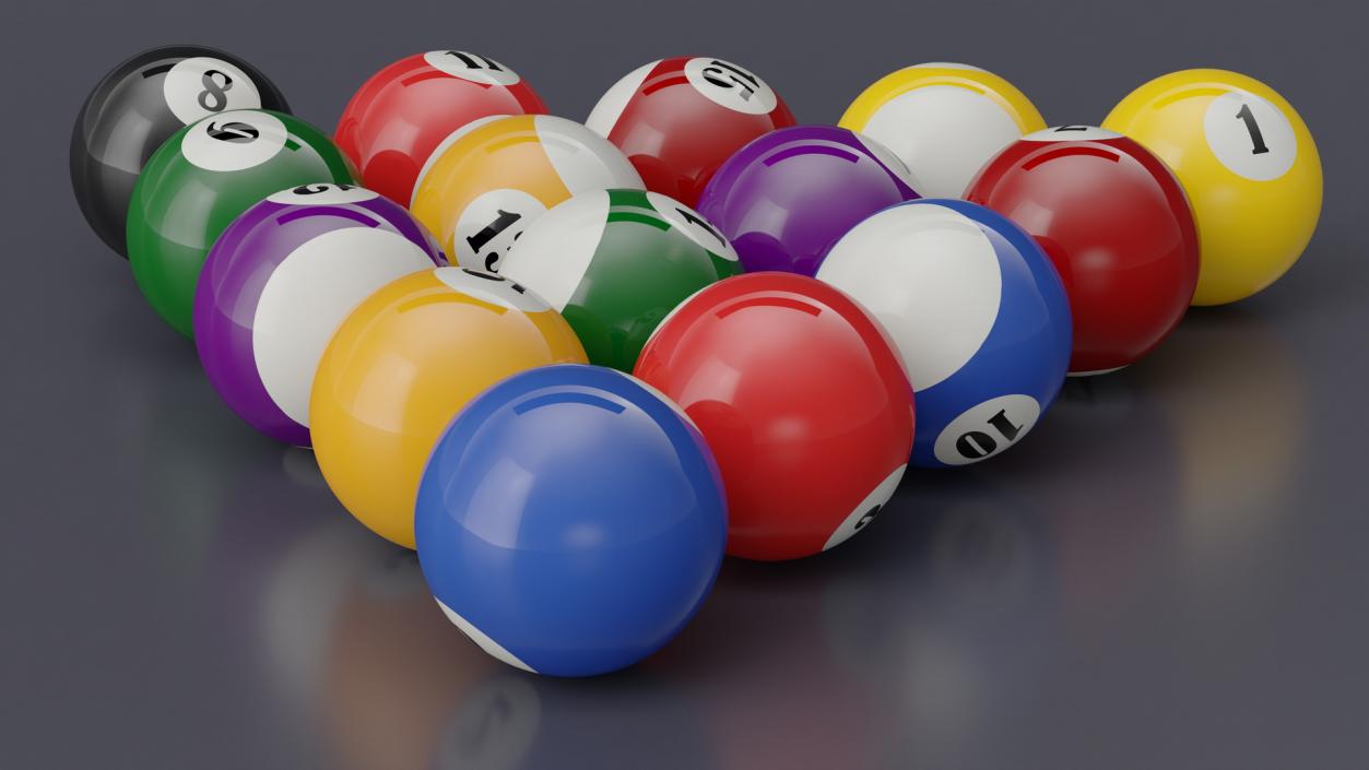 3D Billiard Balls Set model