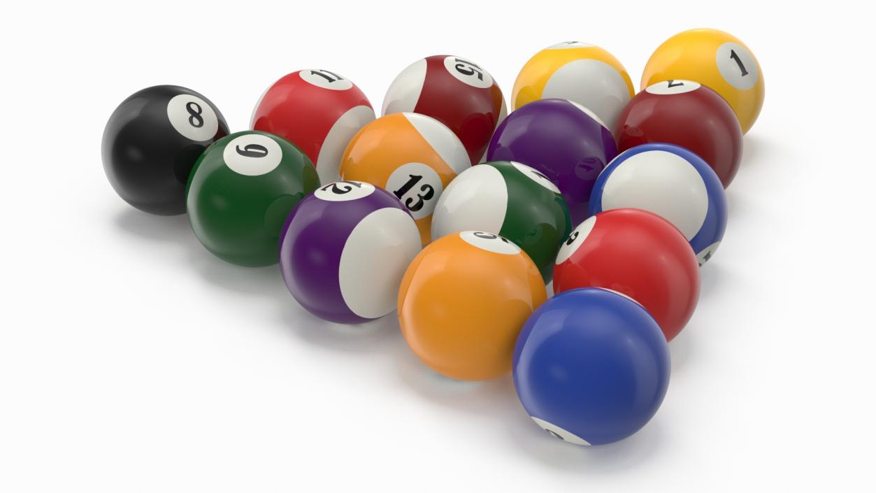 3D Billiard Balls Set model