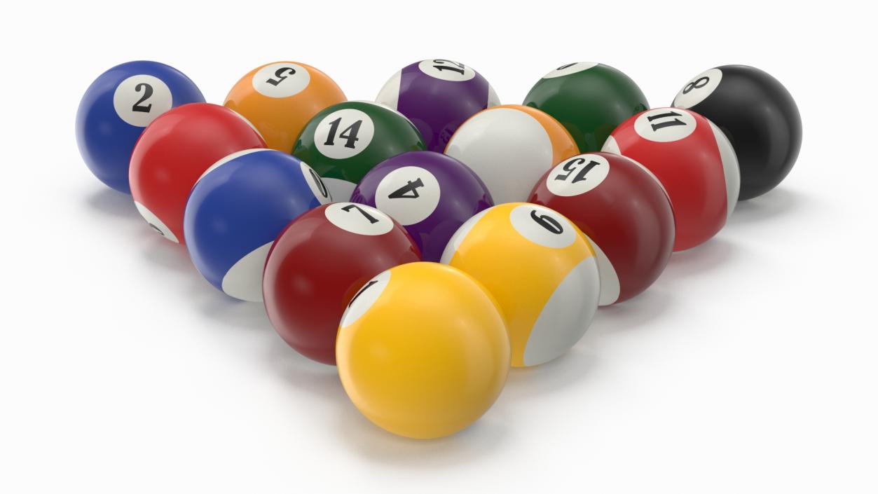 3D Billiard Balls Set model