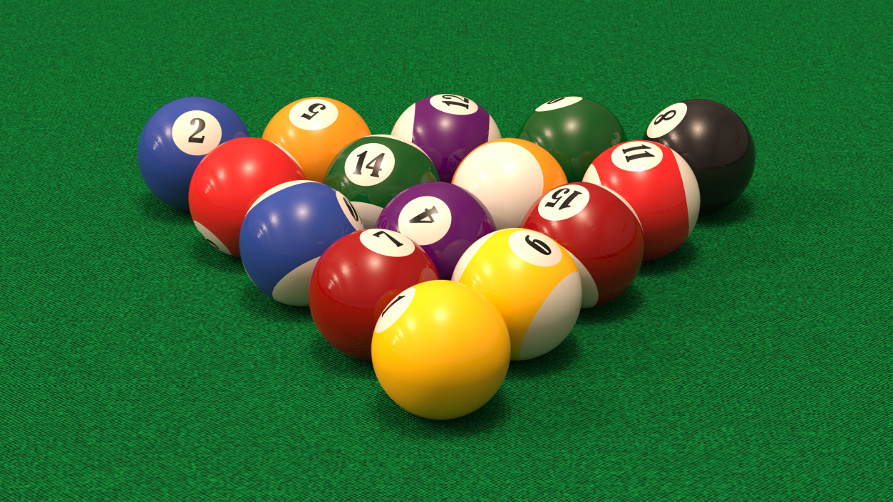 3D Billiard Balls Set model