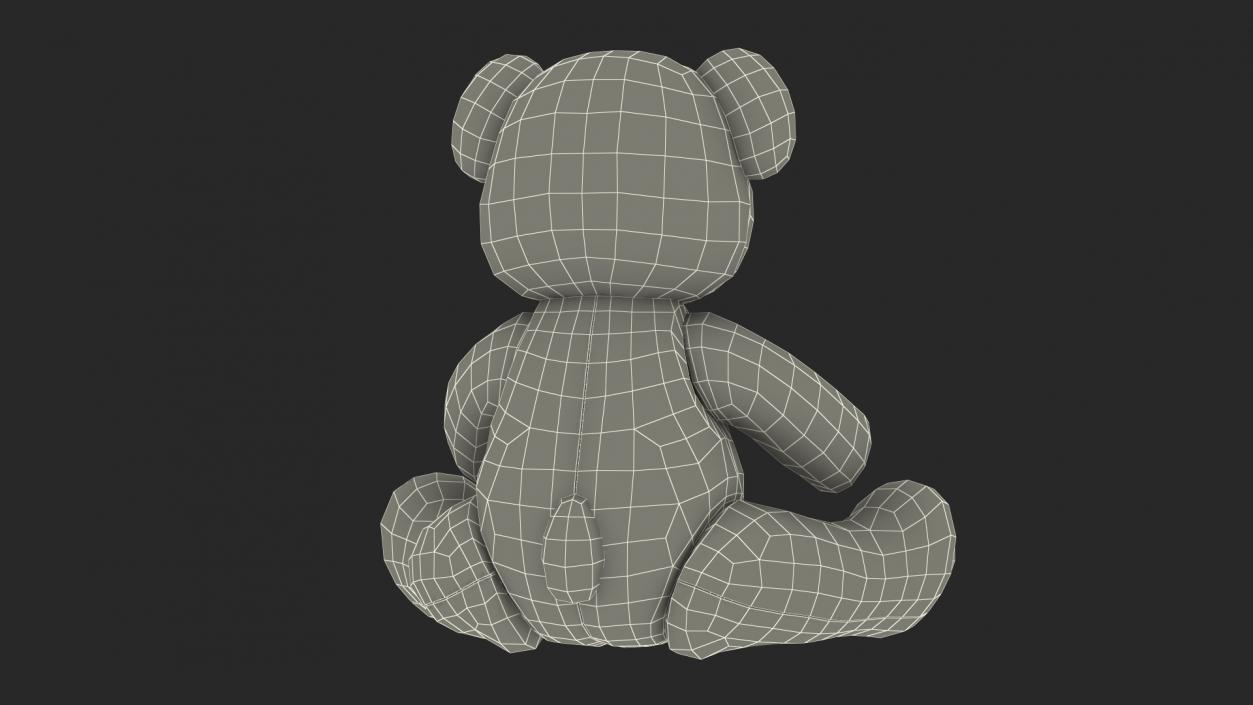 Teddy Bear Light Color Sitting Fur 3D model