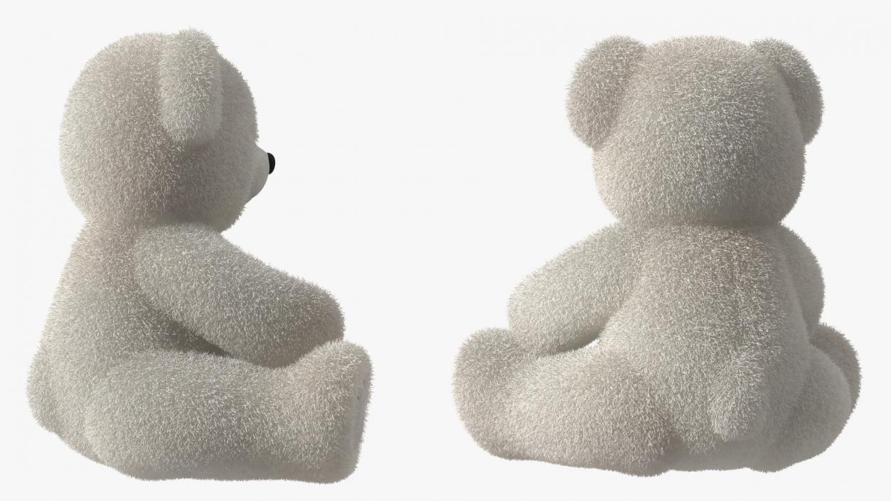 Teddy Bear Light Color Sitting Fur 3D model