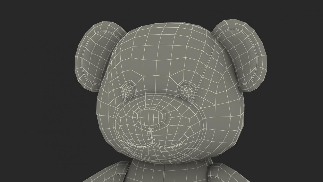 Teddy Bear Light Color Sitting Fur 3D model