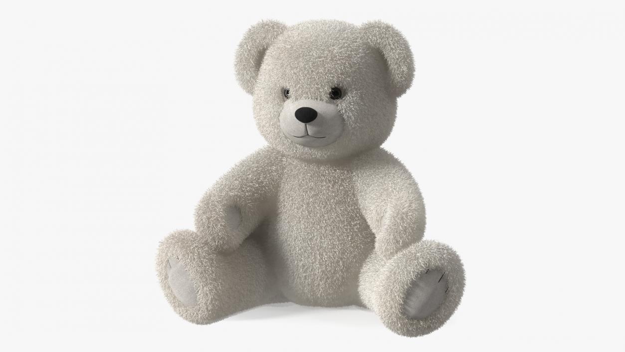 Teddy Bear Light Color Sitting Fur 3D model