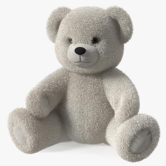 Teddy Bear Light Color Sitting Fur 3D model