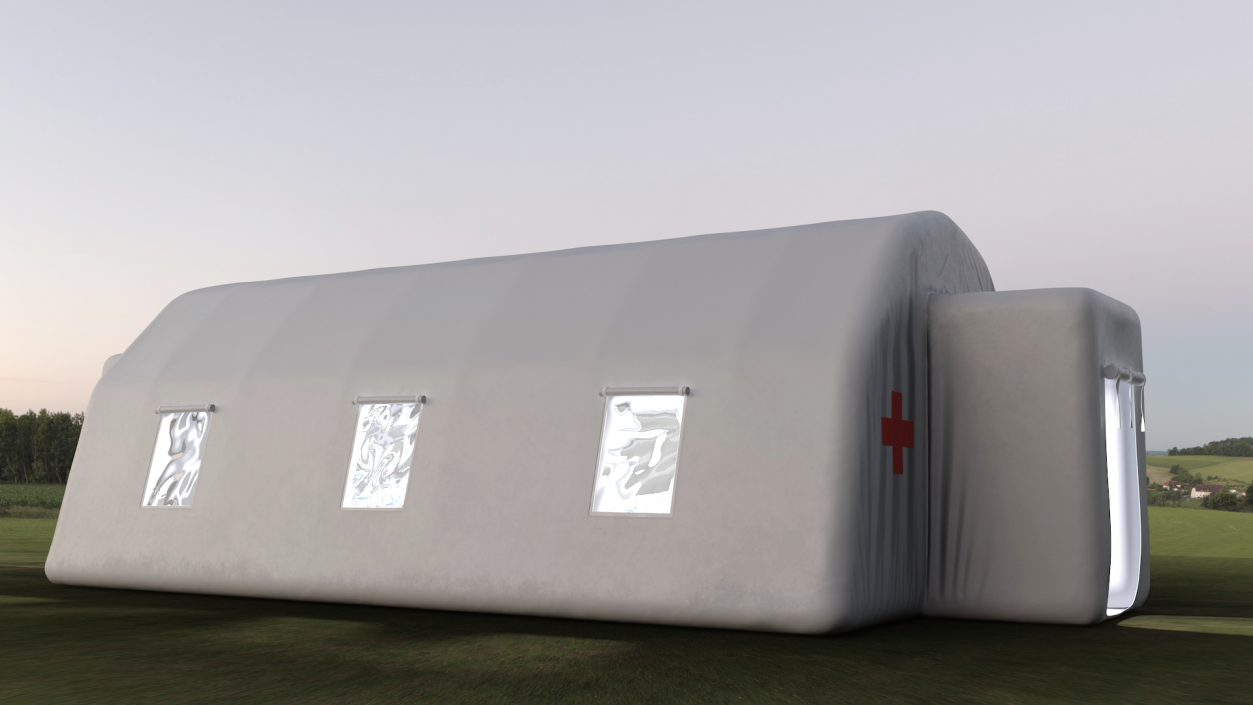 3D Inflatable Medical Tent with Equipment model