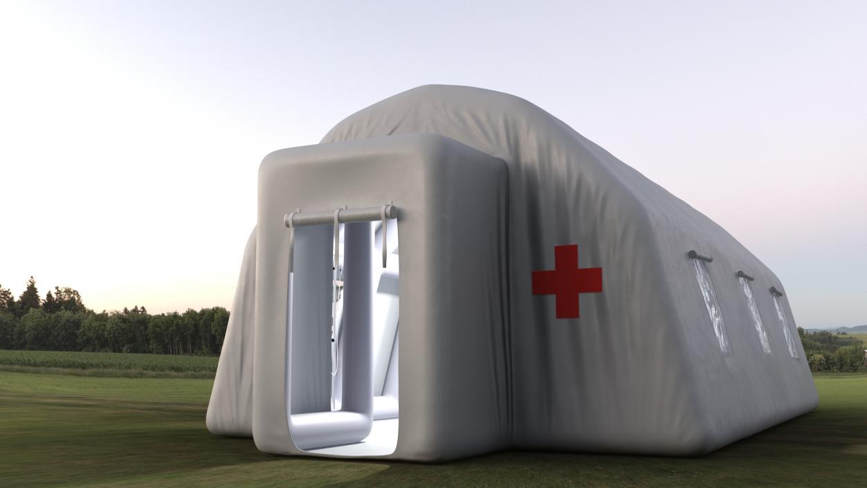 3D Inflatable Medical Tent with Equipment model