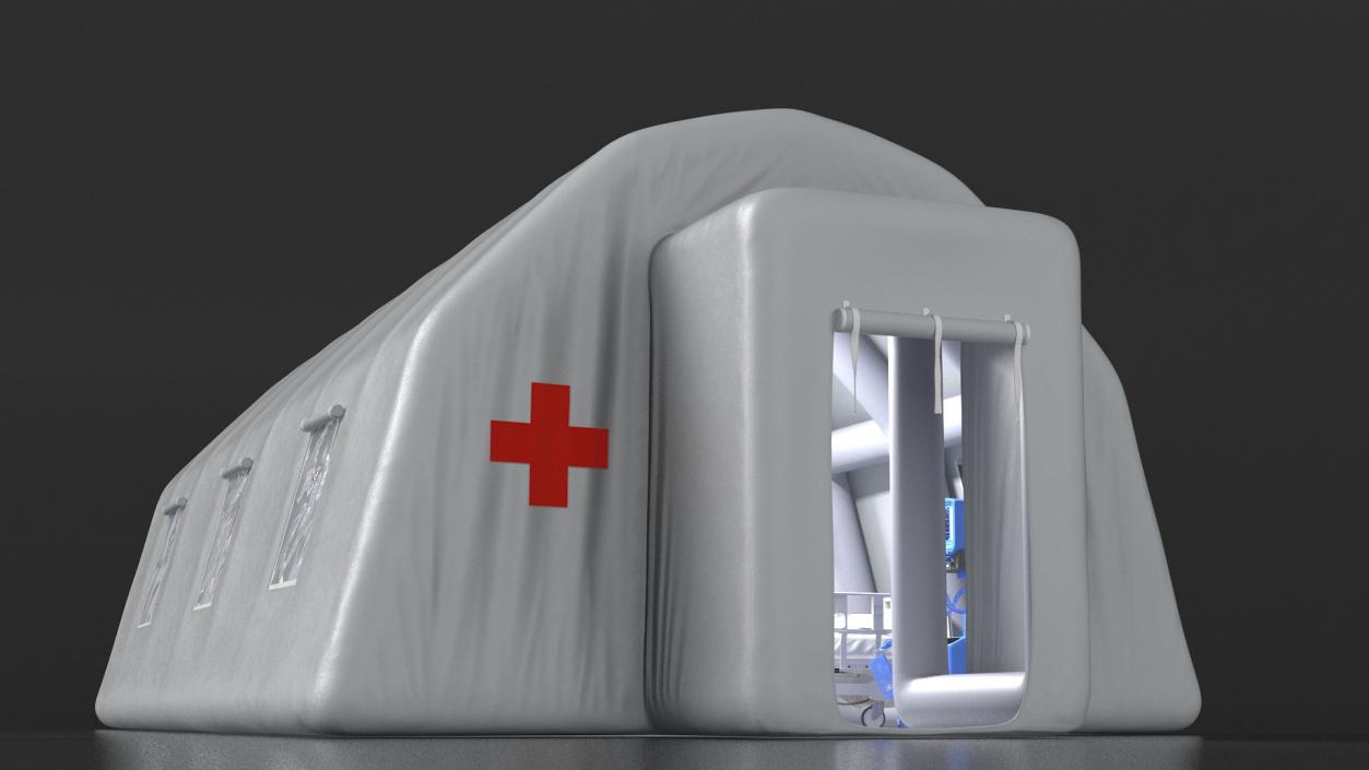 3D Inflatable Medical Tent with Equipment model