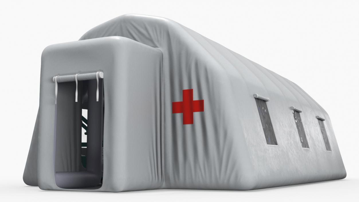 3D Inflatable Medical Tent with Equipment model