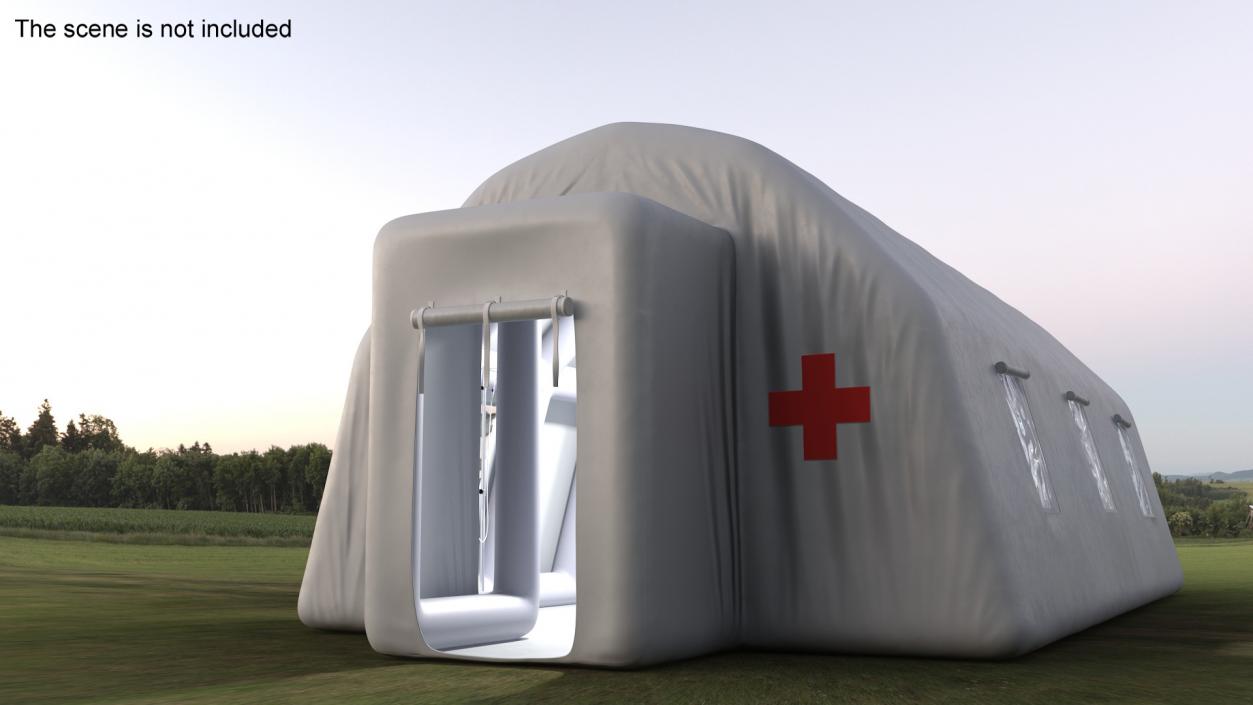 3D Inflatable Medical Tent with Equipment model