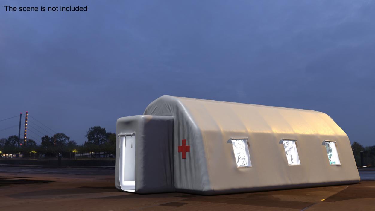 3D Inflatable Medical Tent with Equipment model