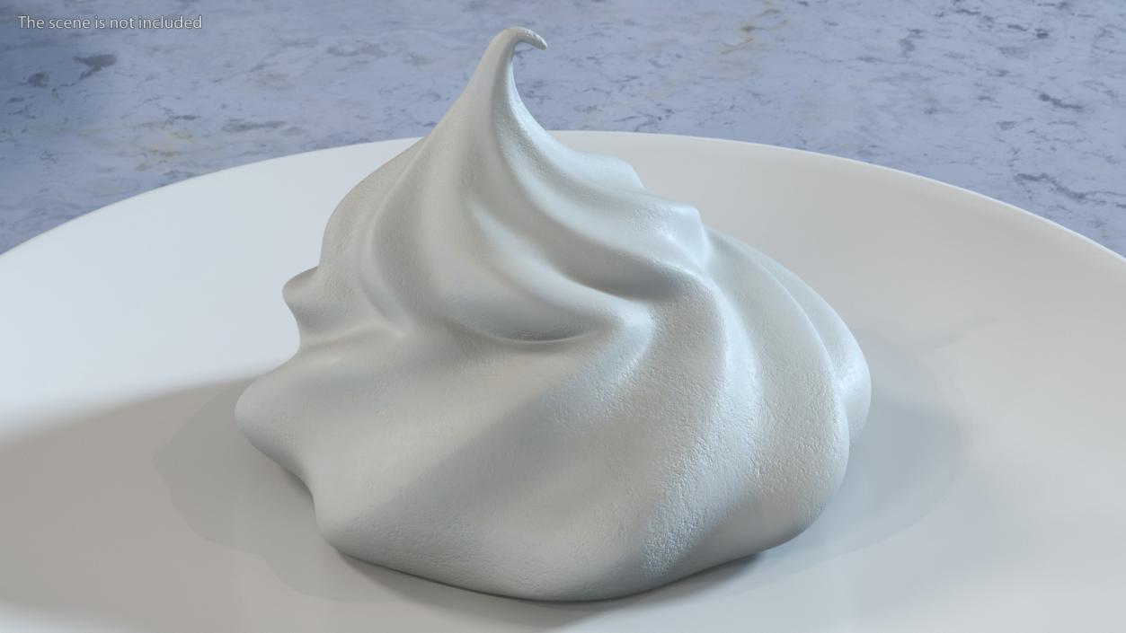 Meringue Ice Cream Cone White 3D model