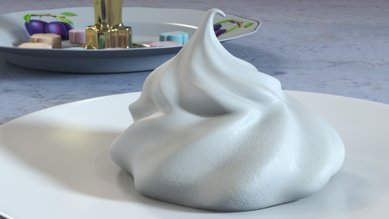 Meringue Ice Cream Cone White 3D model