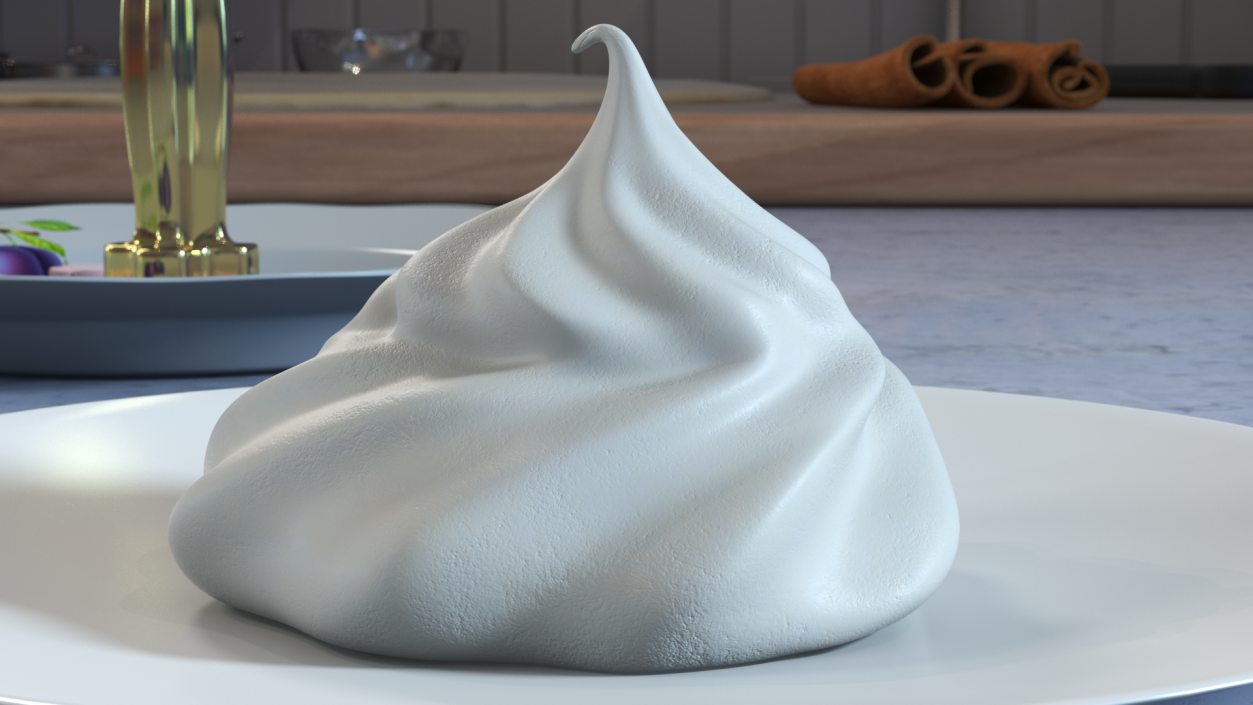 Meringue Ice Cream Cone White 3D model