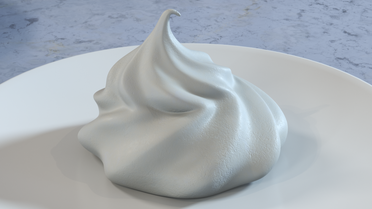 Meringue Ice Cream Cone White 3D model